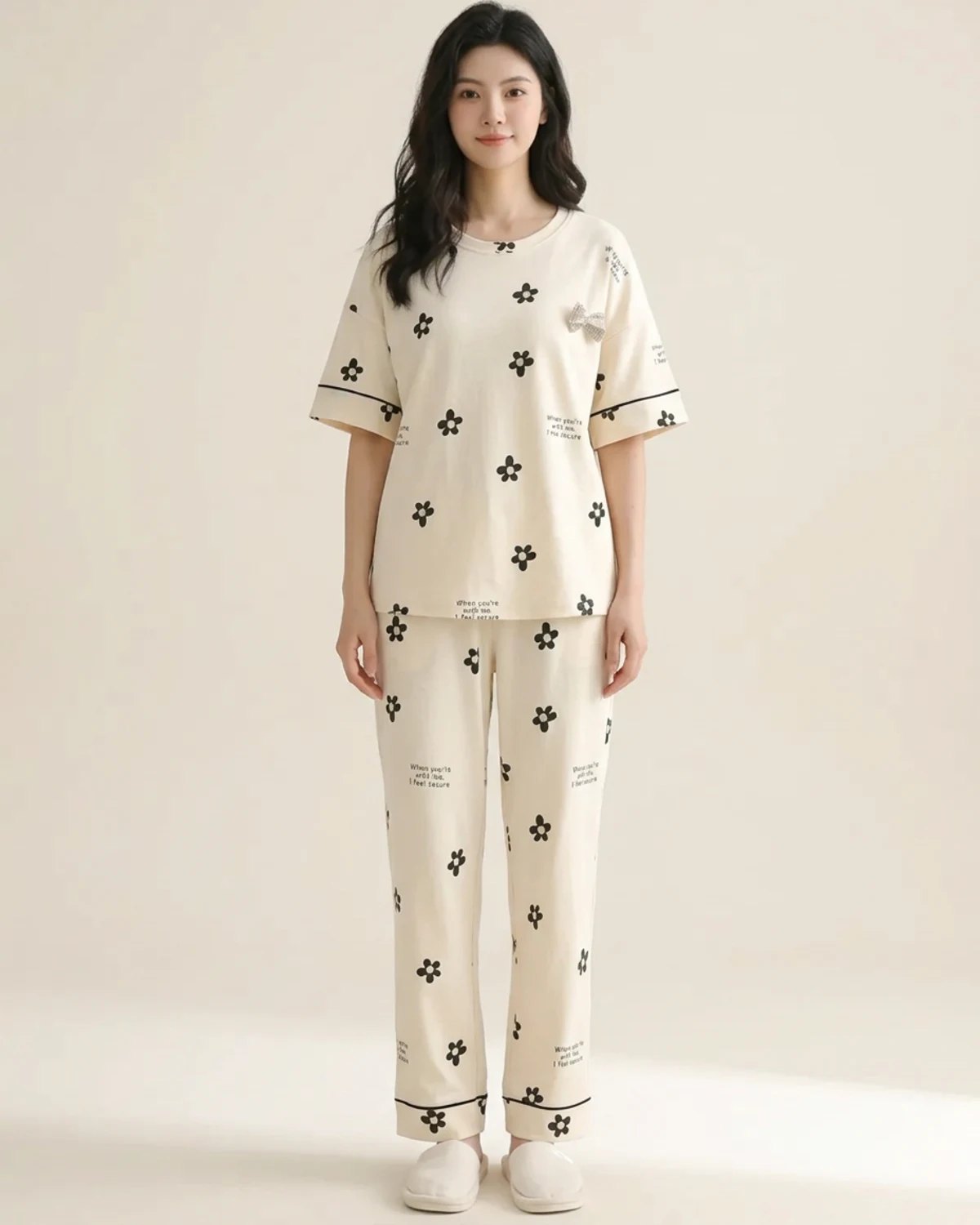 K K Flower printed two-piece night suit