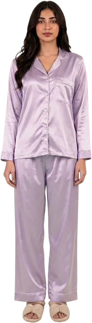 Lilac collared PJ set